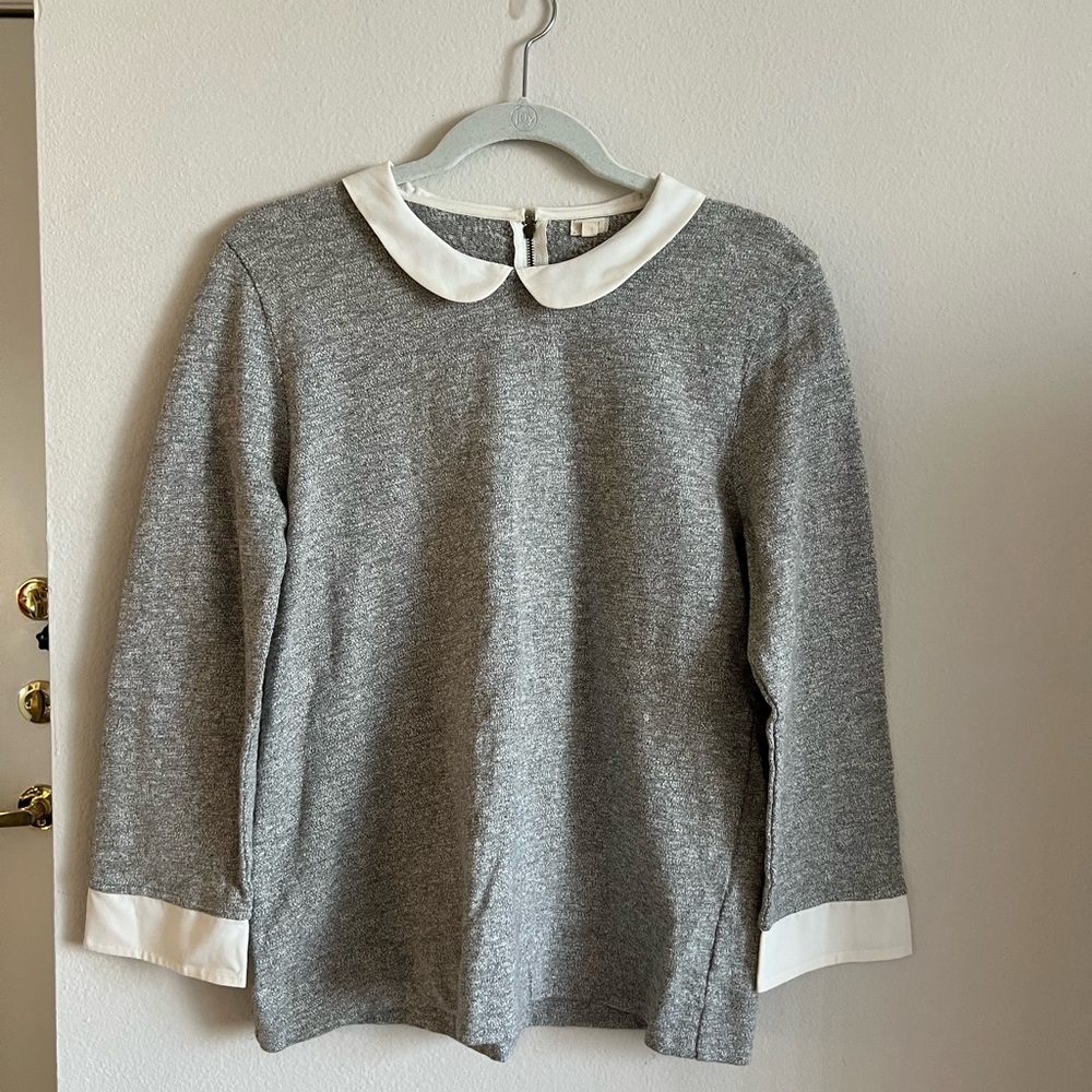 Grey J. Crew Peter Pan Sweater